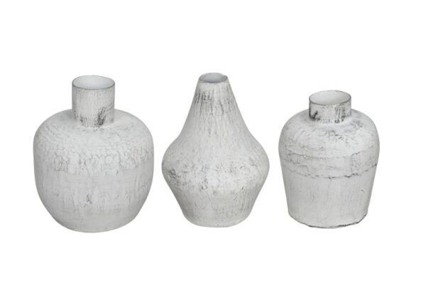 Vase klein aus Metall in weiss Variante 1