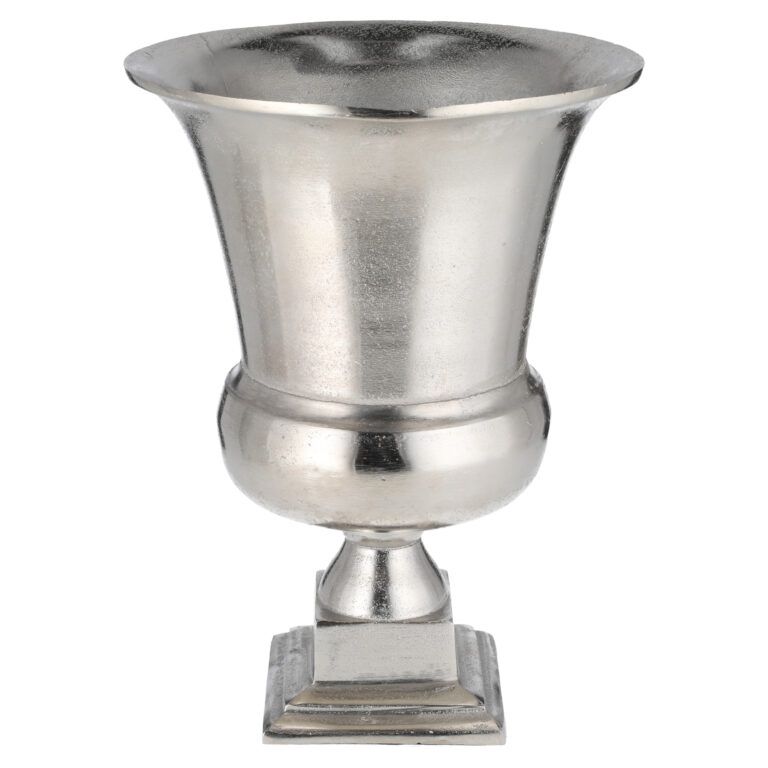 Vase Amphore aus Aluminium in Silber 33 cm