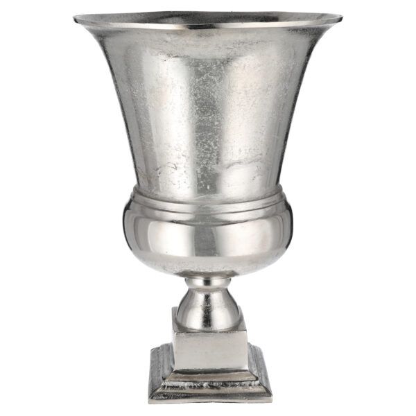 Vase Amphore aus Aluminium in Silber 43 cm