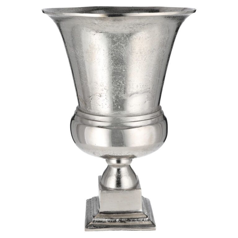 Vase Amphore aus Aluminium in Silber 43 cm