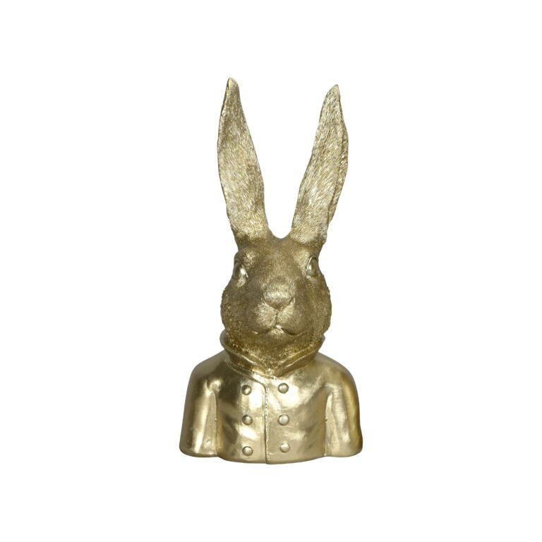 Hasenbüste aus Poly in gold 25 cm