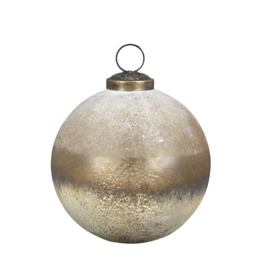 Aufhänger Kugel aus Glas 10 cm Braun-Gold Aufhänger Kugel aus Glas 10 cm Braun-Gold