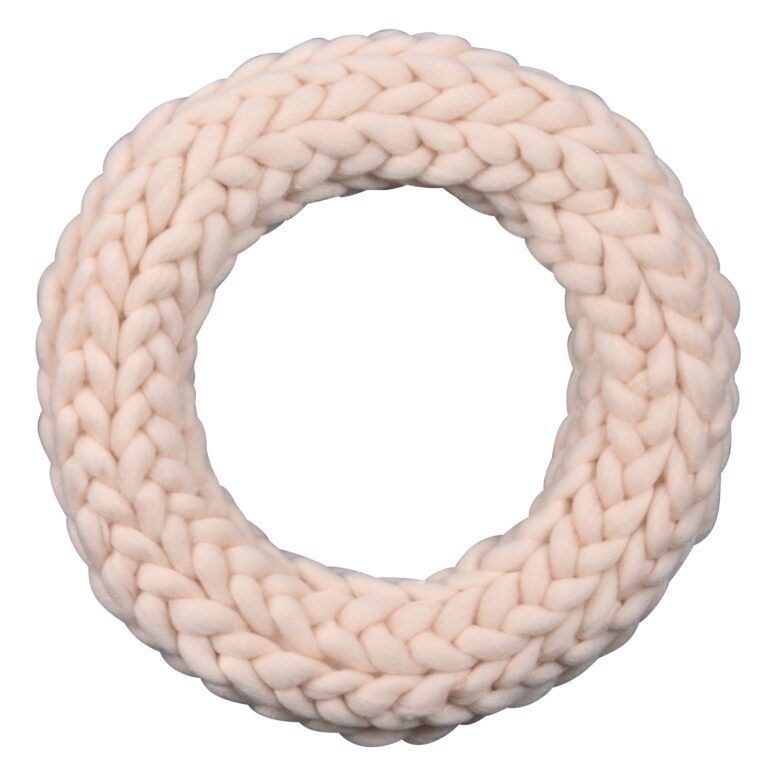 Kranz mit Strickmuster in Rosa 23 cm