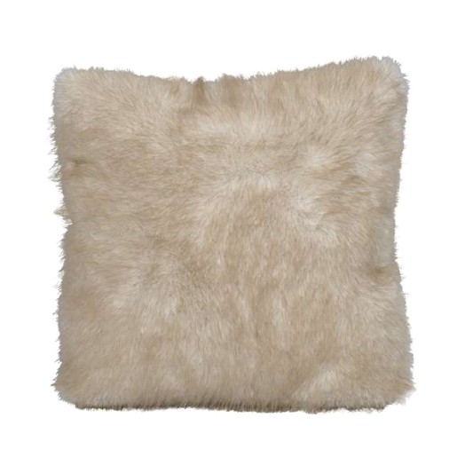 Kissen aus flauschigem Fell in Creme