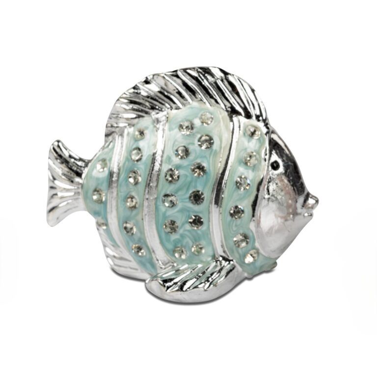 Fisch blau Pearl-Silber aus Kunststein