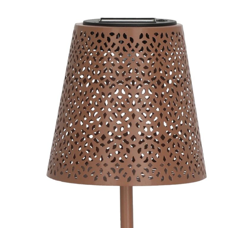 Solar Tischlampe LED aus Metall in Olivgrün
