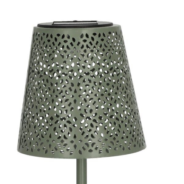 Solar Tischlampe LED aus Metall in Olivgrün