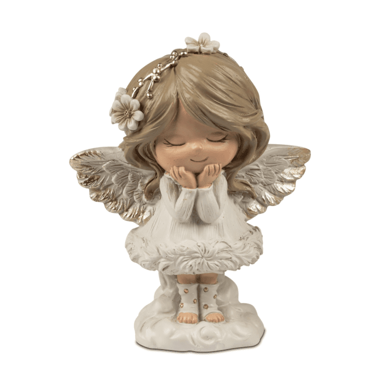Engel Ella in Creme mit Blumenkranz 10 cm Engel Ella in Creme mit Blumenkranz 10 cm
