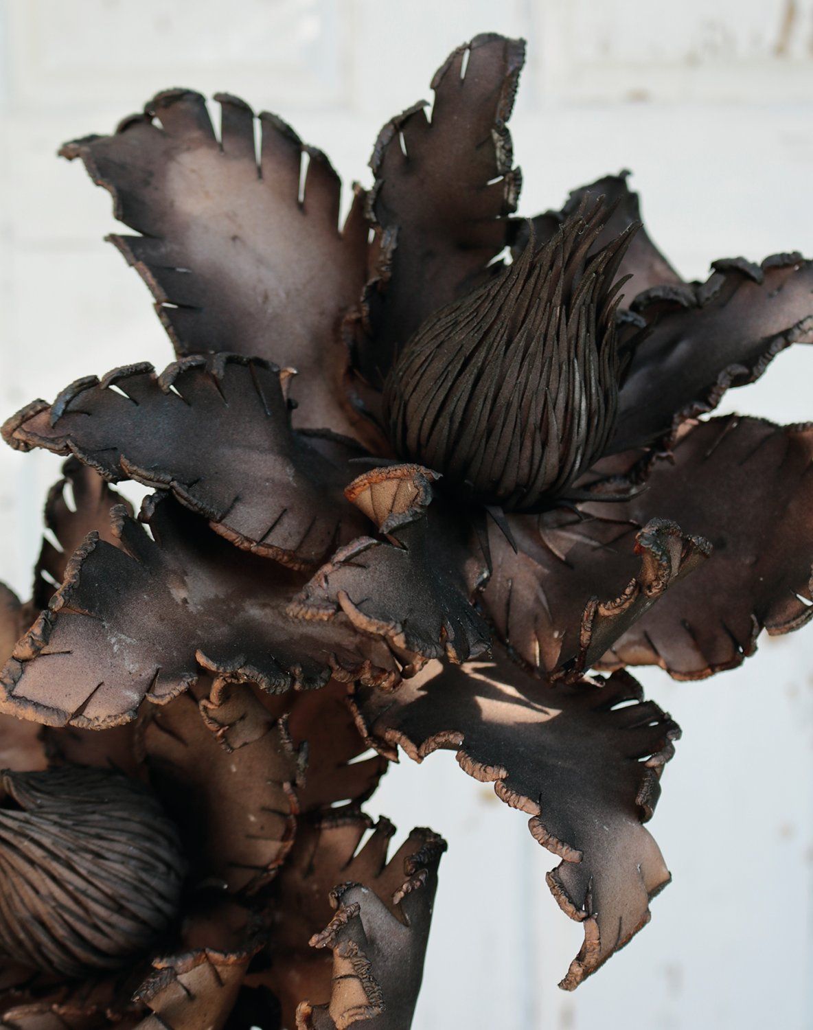 Exotic Kunstblume in Braun mit 2 Köpfen 85 cm Exotic Kunstblume in Braun mit 2 Köpfen 85 cm