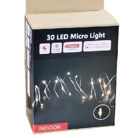 Lichterkette Microdraht 30 LED Indoor 290 cm mit Timer