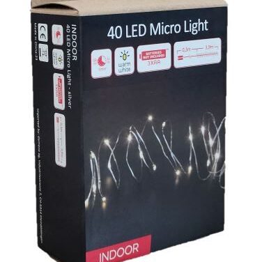 Lichterkette Microdraht 40 LED Indoor 390 cm mit Timer