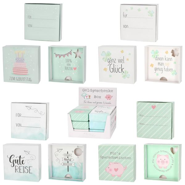 Geschenkbox für Geld mit 4 verschiedenen Sprüchen Geschenkbox für Geld mit 4 verschiedenen Sprüchen
