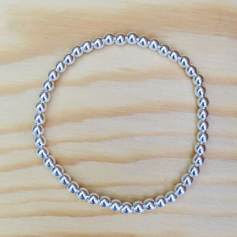 Armband Kugeln Hämatit gepresst / bedampft 4 mm