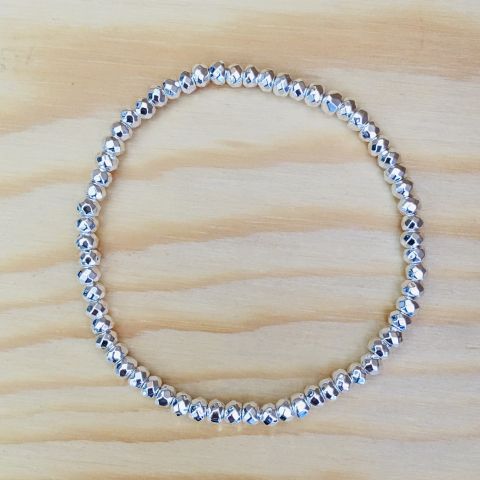 Armband Hämatit facettierte Linsen gepresst / bedampft 4 mm Armband Hämatit facettierte Linsen gepresst / bedampft 4 mm