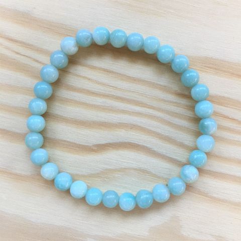 Armband aus Amazonit Edelsteinen in 4 oder 6 mm Kugeln