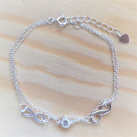 Armband Duo in Silber Herz