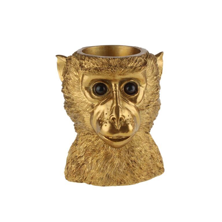 Blumentopf Übertopf Affe in Gold