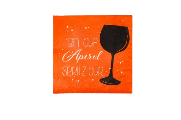 Serviette mit Spruch: bin auf Aperol Spritztour