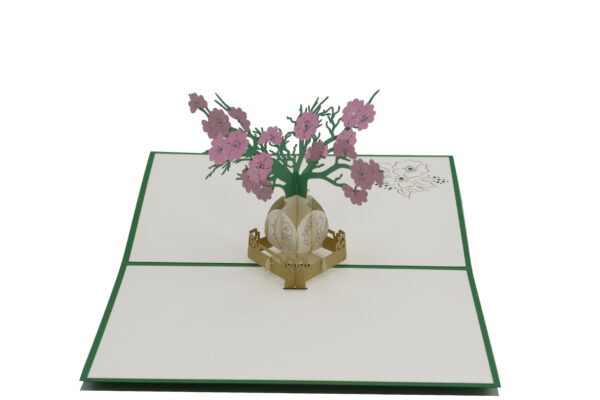 Karte 3D mit Blumenstrauss in Vase