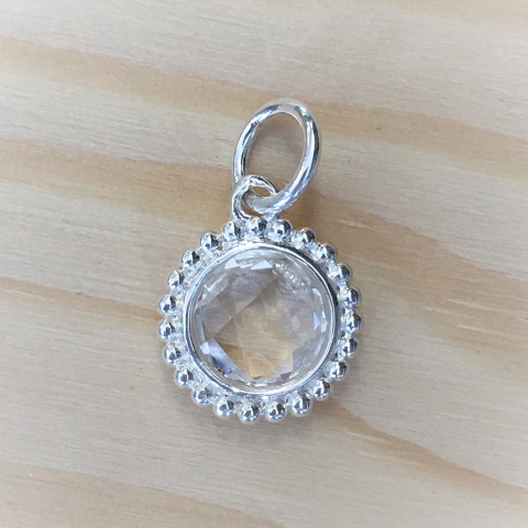 Anhänger mit Edelstein Bergkristall 12 mm 925 Silber
