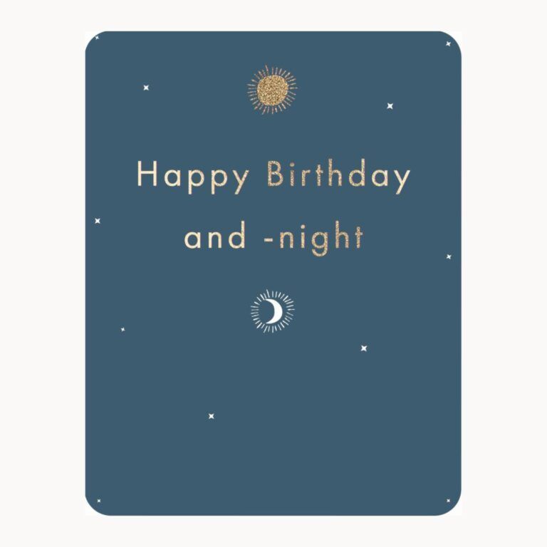 Faltkarte A6 Geburtstag: Happy Birthday and -night