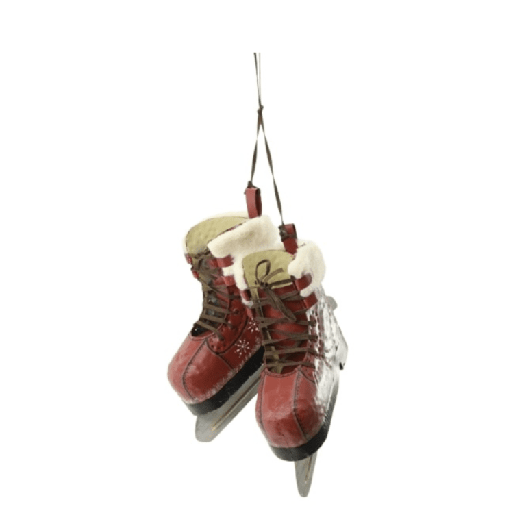 Hänger Schlittschuhe in Rot aus Metall 50 cm