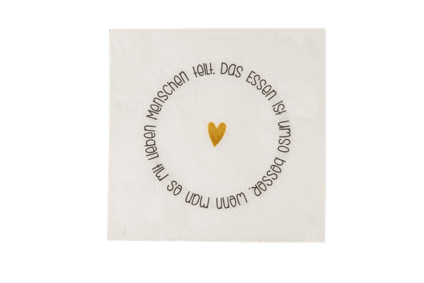 Serviette mit Spruch: Das Essen ist umso besser...