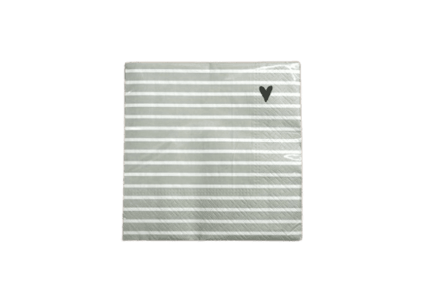 Serviette Herz gestreift