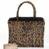 SORENA Leopard Velvet Brown Tote Bag Medium SORENA Leopard Velvet Brown Tote Bag Medium