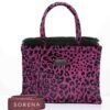 SORENA Leopard Velvet Magenta Tote Bag Medium SORENA Leopard Velvet Magenta Tote Bag Medium