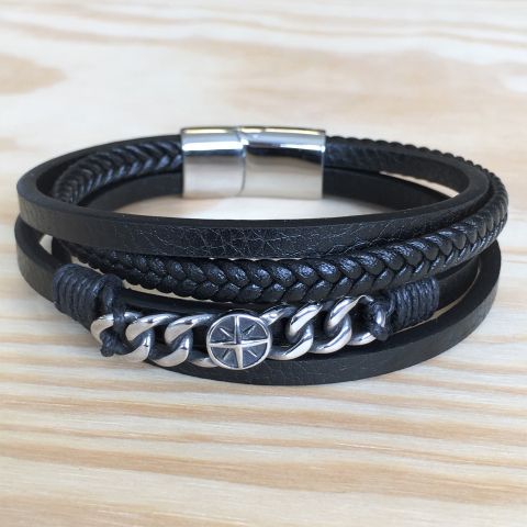 Lederarmband Kompass