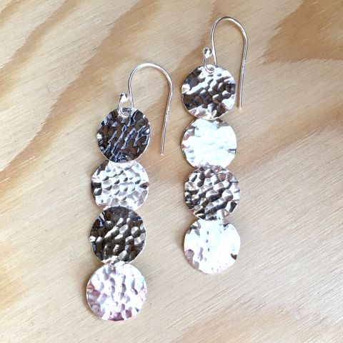 Ohrringe Silber gehämmerte Plättchen Ohrringe Silber gehämmerte Plättchen