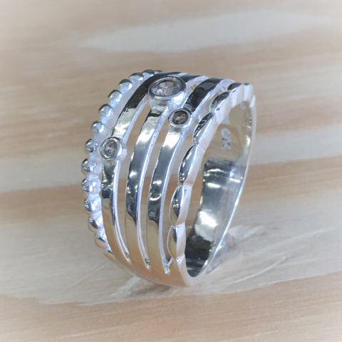 Fingerring Zirkonia in 925 Silber