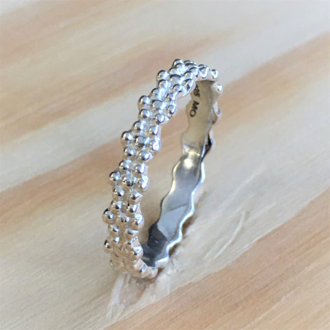 Fingerring in Silber Blümchen