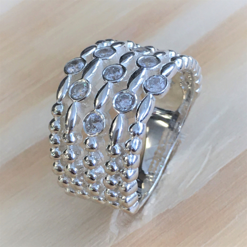 Fingerring breit mit Zirkonia