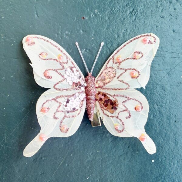 Schmetterling mit Clip in Rosa