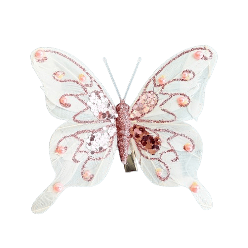 Schmetterling mit Clip in Rosa