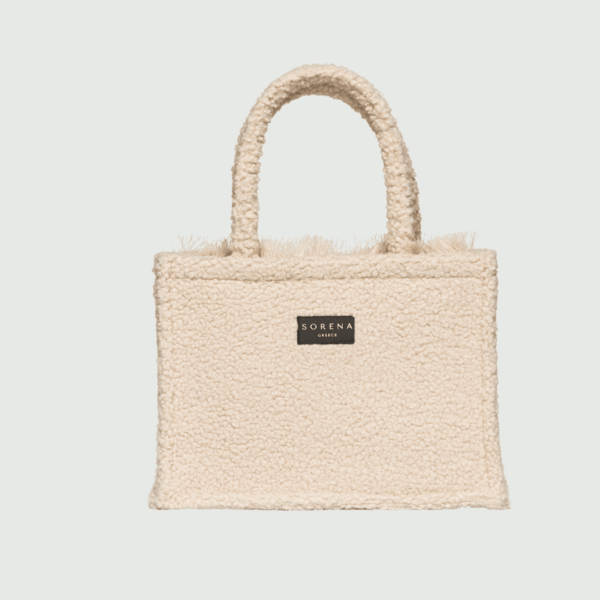 SORENA Teddy Beige Tote Bag Medium