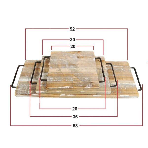 Tablett aus Naturholz ohne Rand 20 cm