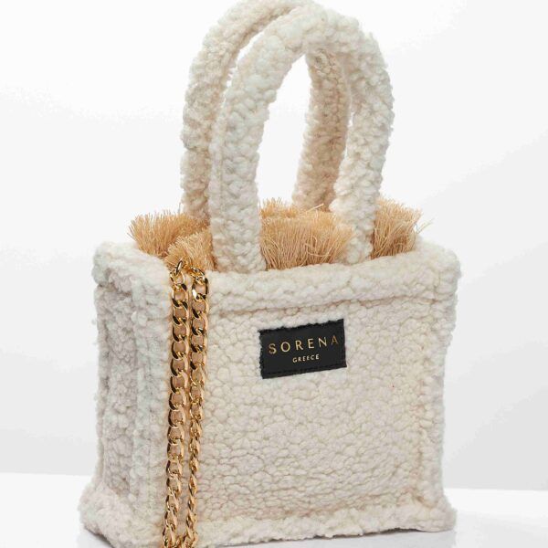 SORENA Teddy Beize Tote Bag Mini