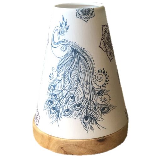 Windlicht Glowing Candle Holder Vintage Style "Pfau"