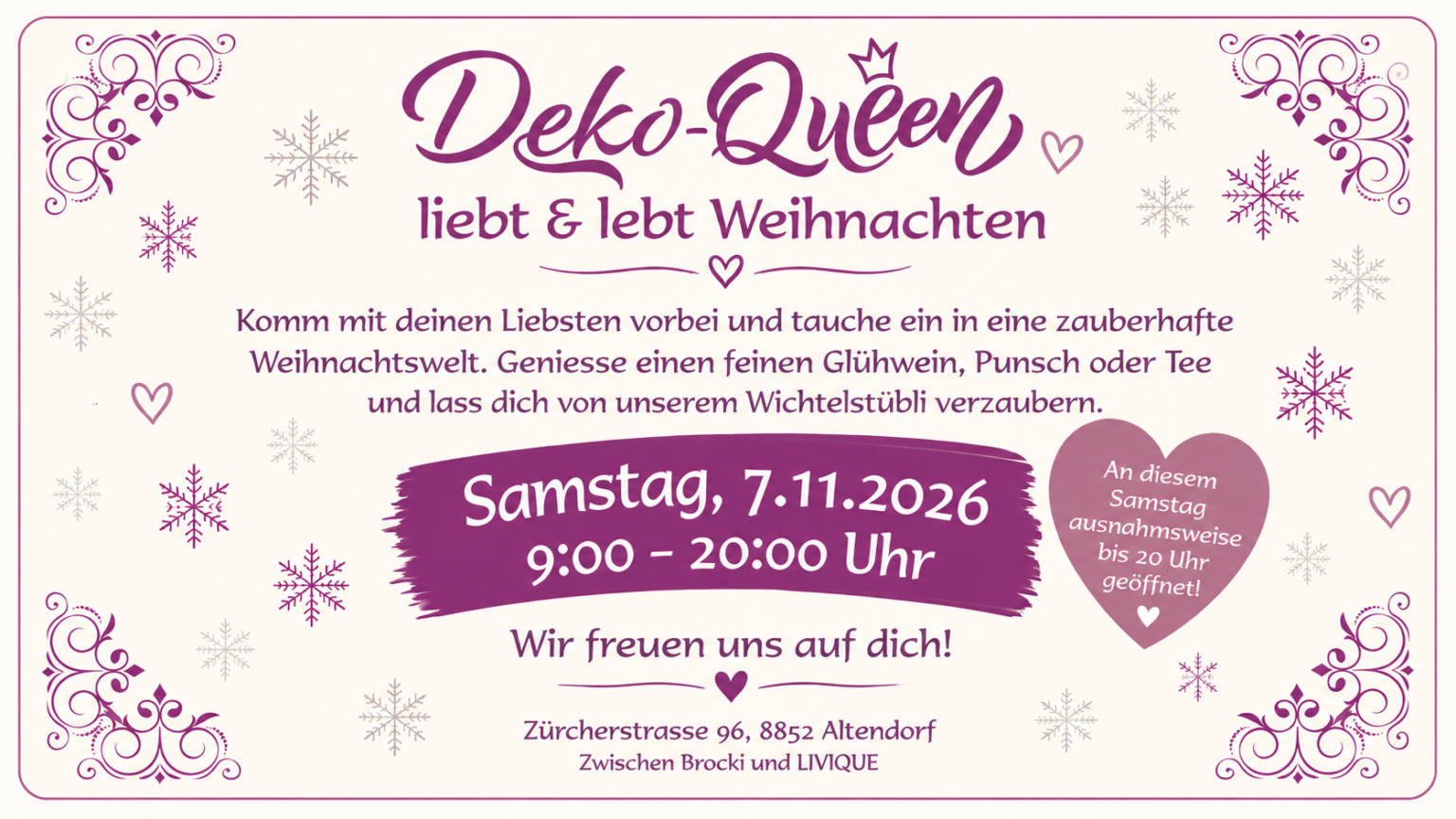 weihnachtsflyer „deko queen“